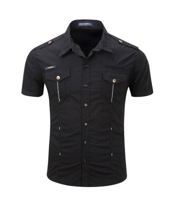 Chemise Militaire Noir Manche Courte meilleur choix