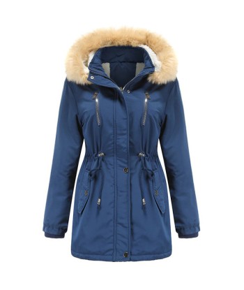 Parka Militaire Bleu Femme brillant des détails fins