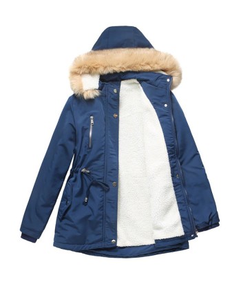 Parka Militaire Bleu Femme brillant des détails fins