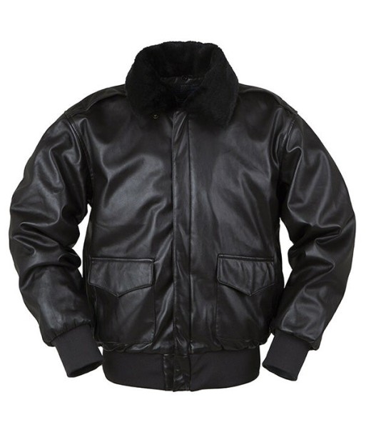 Blouson Aviateur Noir Cuir Homme destockage