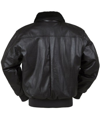 Blouson Aviateur Noir Cuir Homme destockage