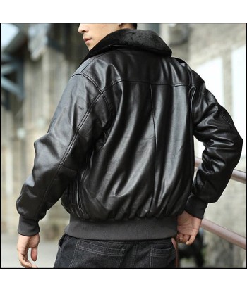 Blouson Aviateur Noir Cuir Homme destockage