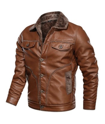 Blouson Aviateur Cuir Marron Homme la chaussure