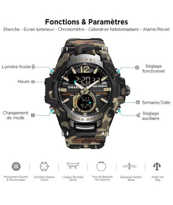 Montre Militaire Camouflage Amélioration de cerveau avec