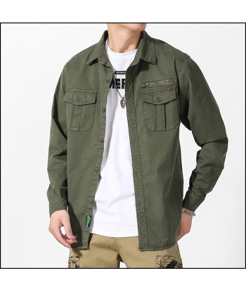 Chemise Militaire Vert rembourrage situé sous