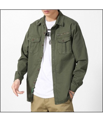 Chemise Militaire Vert rembourrage situé sous