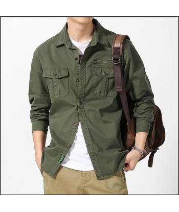 Chemise Militaire Vert rembourrage situé sous