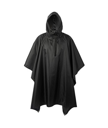 Poncho Militaire Noir à Capuche pas chere