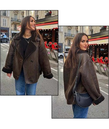 Blouson Aviateur Cuir Marron Femme Véritable concentré